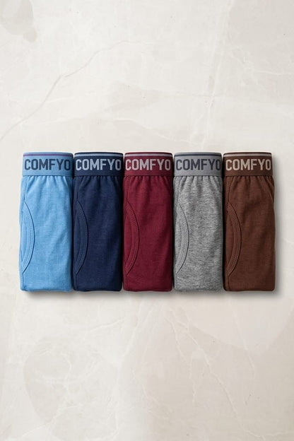 Comfyo Men's Premium Cotton Trunks – Pack of 5