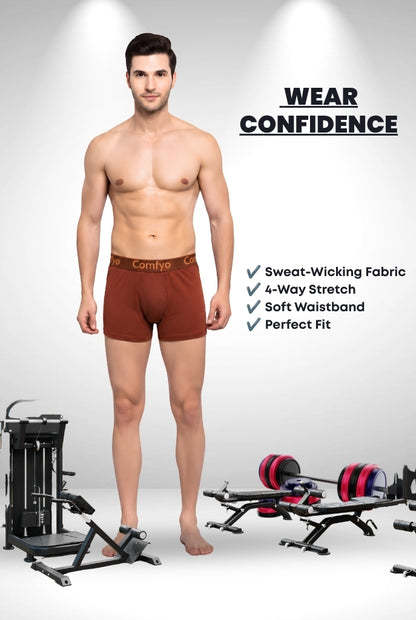Comfyo Men's Premium Cotton Trunks – Pack of 5